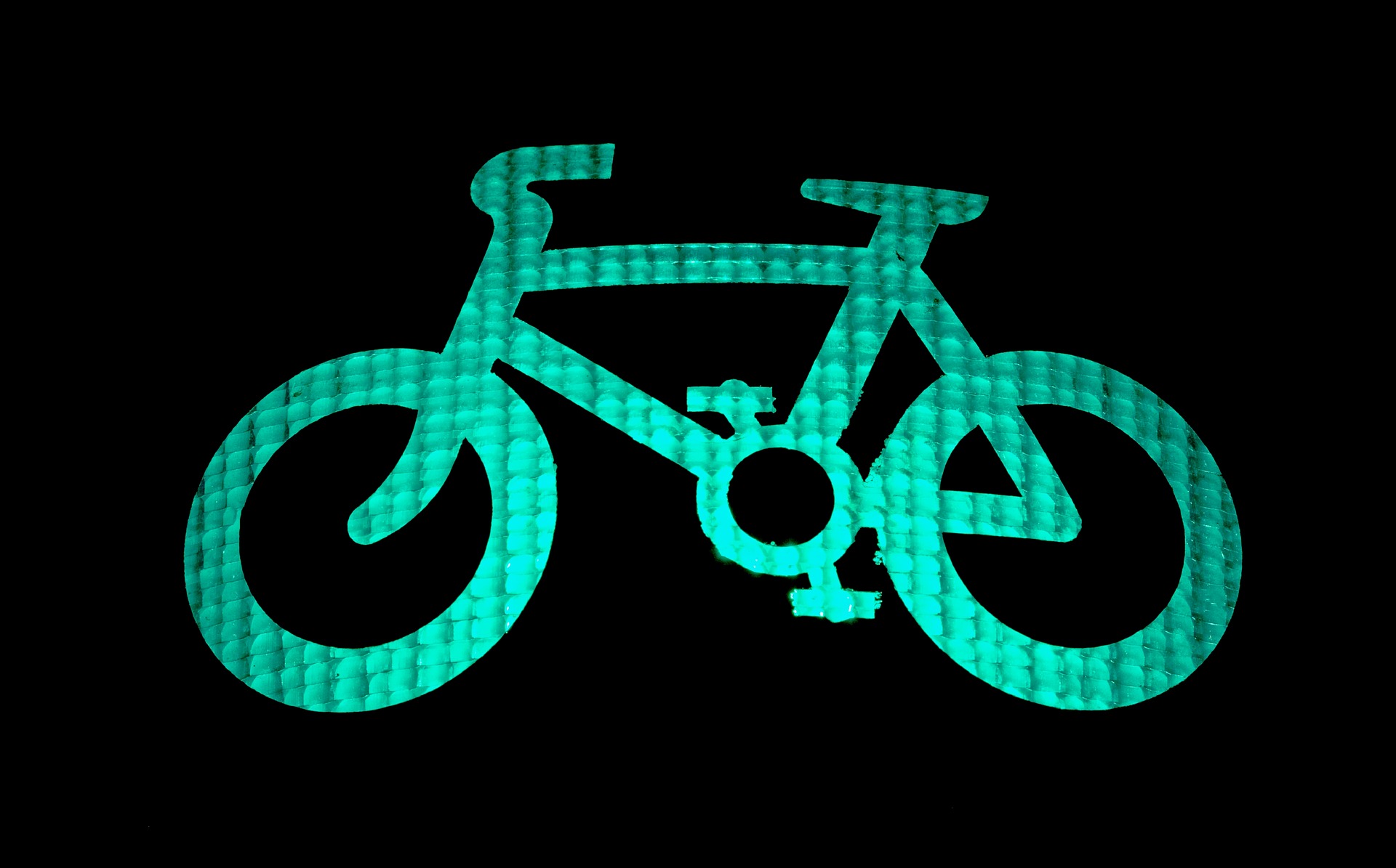 afbeelding van groene fiets uit verkeerslicht